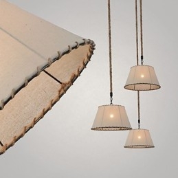 1 Luzes Pendentes Estilo Vintage Estilo Industrial Amarelo Tecido & Metais Drop Light