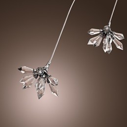 Luminária pendente moderna contemporânea de cristal estilo mini cromado em metal
