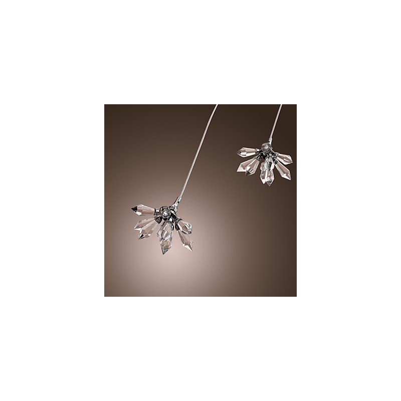 Luminária pendente moderna contemporânea de cristal estilo mini cromado em metal