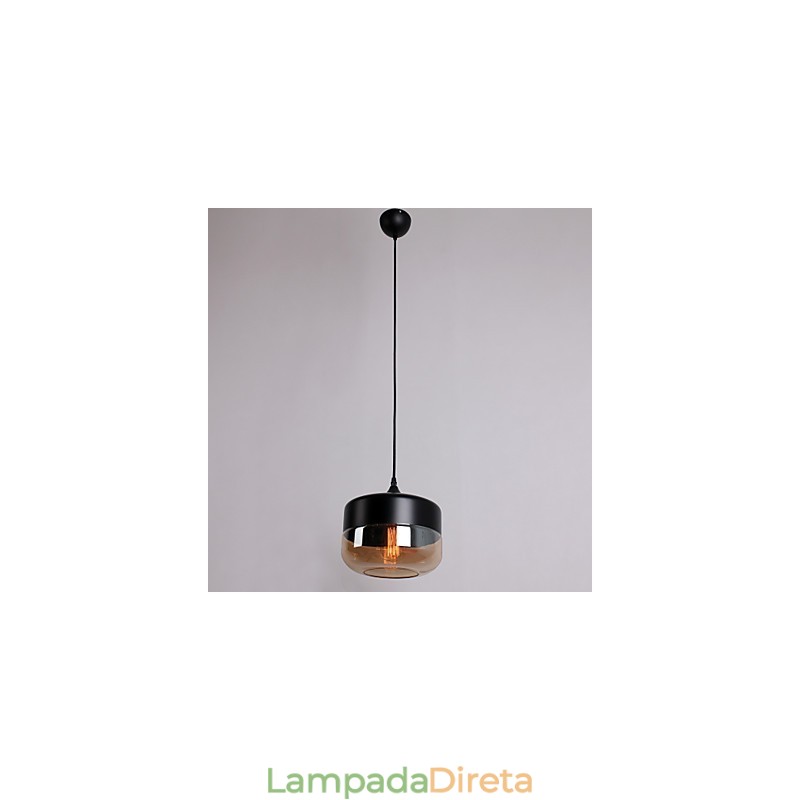 Retro chapeamento de vidro 1 luz pintura pendente
