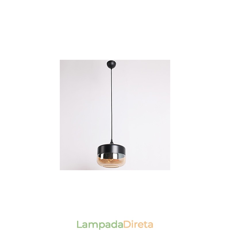 Retro chapeamento de vidro 1 luz pintura pendente
