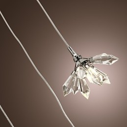 Luminária pendente moderna contemporânea de cristal estilo mini cromado em metal