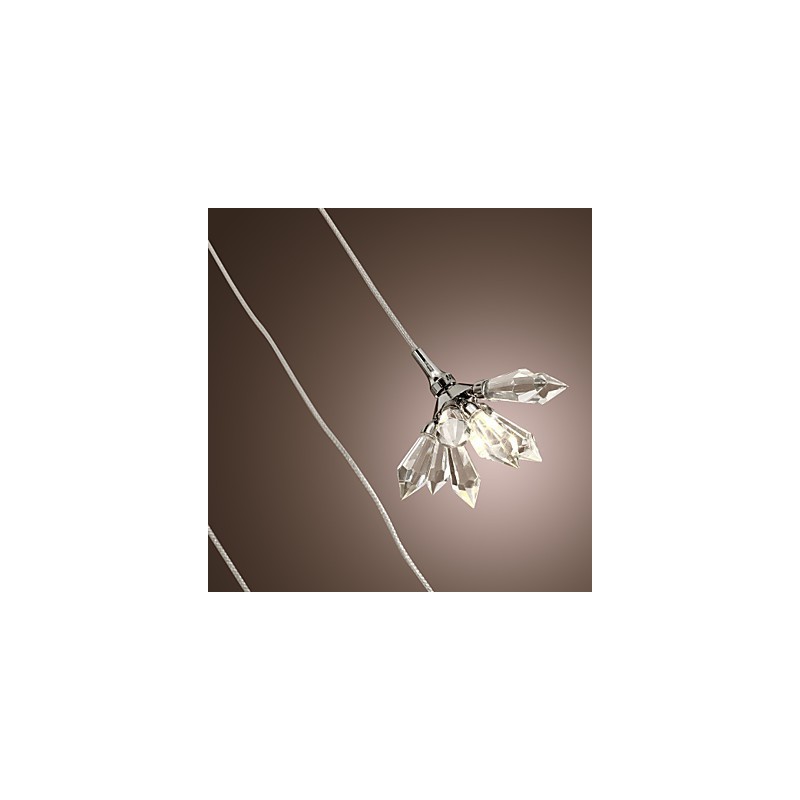 Luminária pendente moderna contemporânea de cristal estilo mini cromado em metal