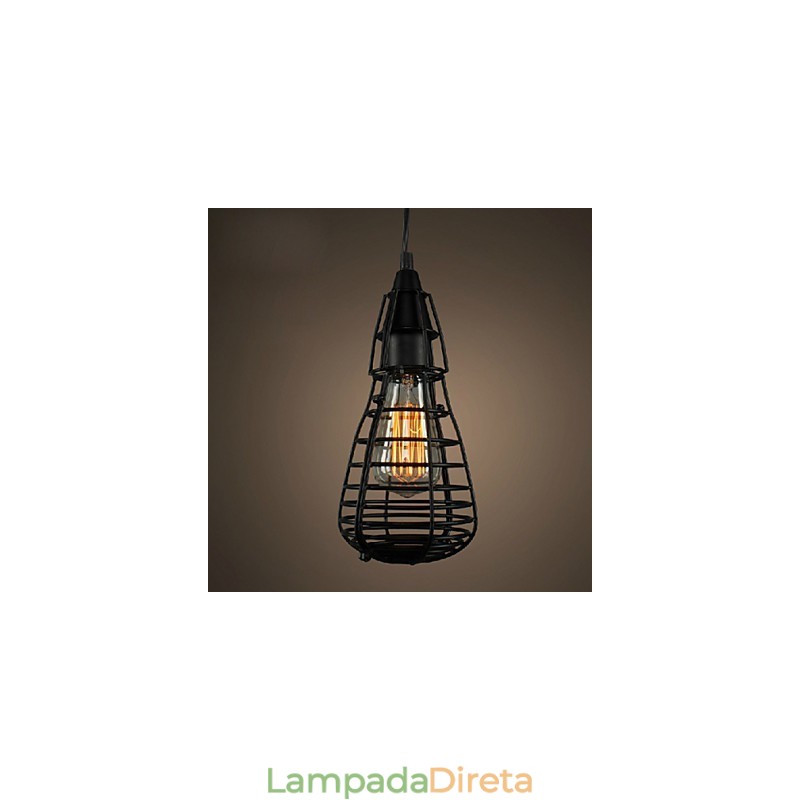 American Industrial Creative Restaurando Maneiras Antigas Gaiola de Ferro Forjado Lâmpada Droplight de Cabeça Única
