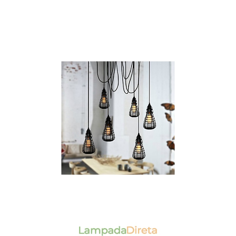 American Industrial Creative Restaurando Maneiras Antigas Gaiola de Ferro Forjado Lâmpada Droplight de Cabeça Única