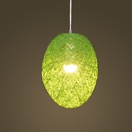 Lâmpada de teto suspensa de cabeça única moderna Rural Cany Art Woven Rattan