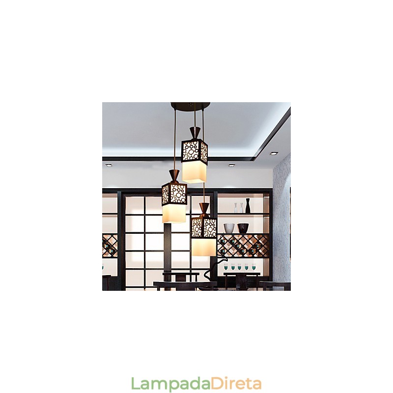 Lâmpada de luz suspensa American Country Woodiness