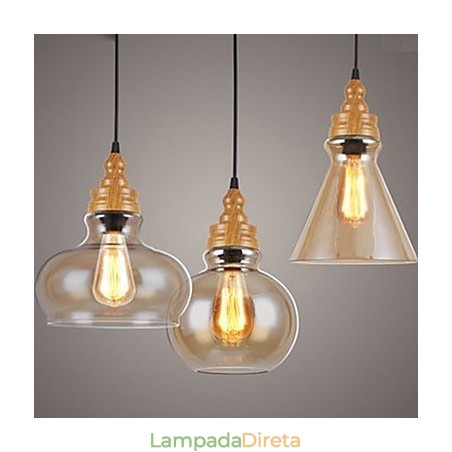 Lâmpada de cristal com grãos de madeira criativa norte-americana, restaurando antigas formas de luz Lâmpada de cristal com grãos de madeira criativa norte-americana, restaurando antigas formas de luz
