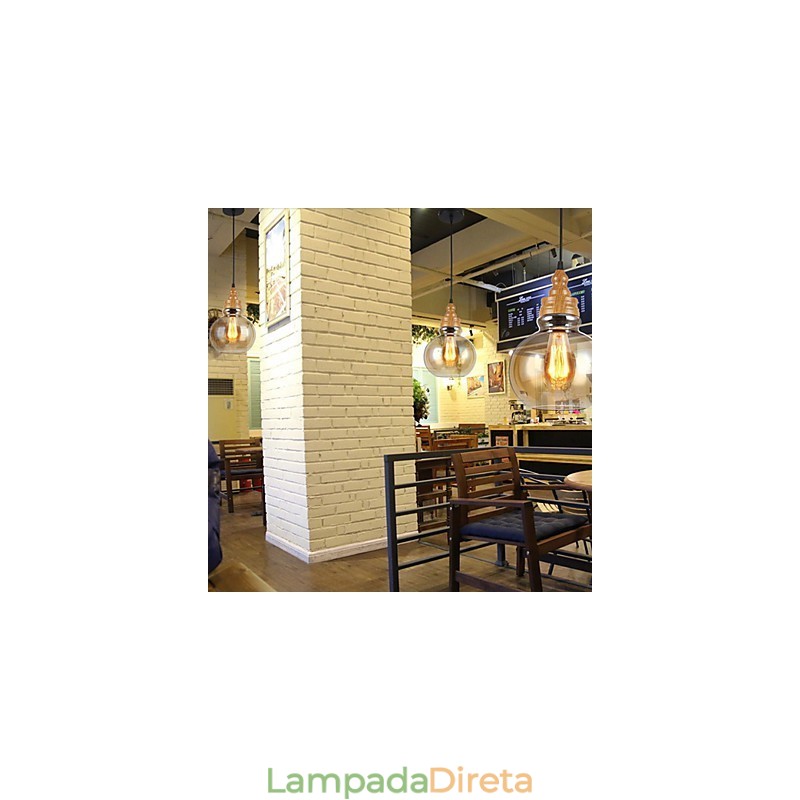 Lâmpada de cristal com grãos de madeira criativa norte-americana, restaurando antigas formas de luz