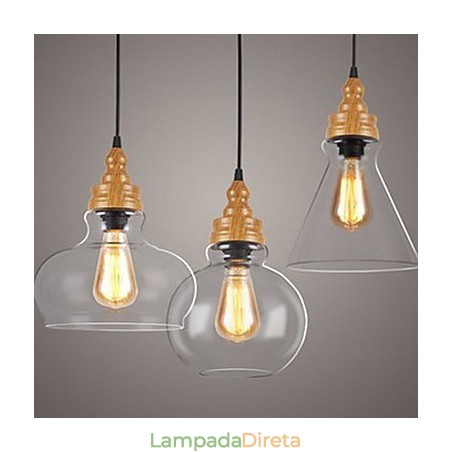 Lâmpada de cristal com grãos de madeira criativa norte-americana, restaurando antigas formas de luz Lâmpada de cristal com grãos de madeira criativa norte-americana, restaurando antigas formas de luz