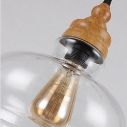 Lâmpada de cristal com grãos de madeira criativa norte-americana, restaurando antigas formas de luz