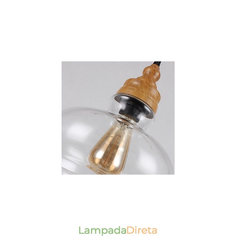 Lâmpada de cristal com grãos de madeira criativa norte-americana, restaurando antigas formas de luz