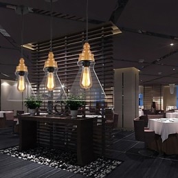 Lâmpada de cristal com grãos de madeira criativa norte-americana, restaurando antigas formas de luz
