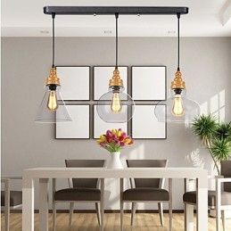 Lâmpada de cristal com grãos de madeira criativa norte-americana, restaurando antigas formas de luz