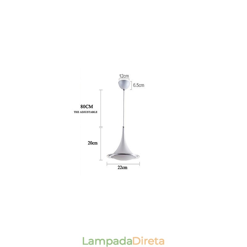 Lustre pendente trompete Droplight acrílico