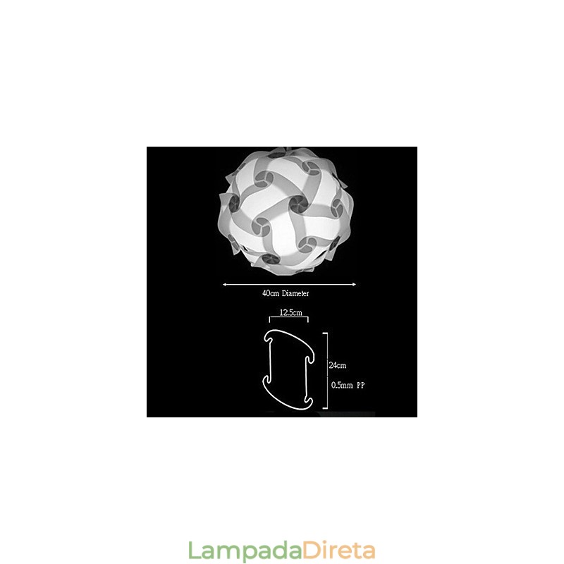 Luminária pendente moderna DIY de esfera 40cm
