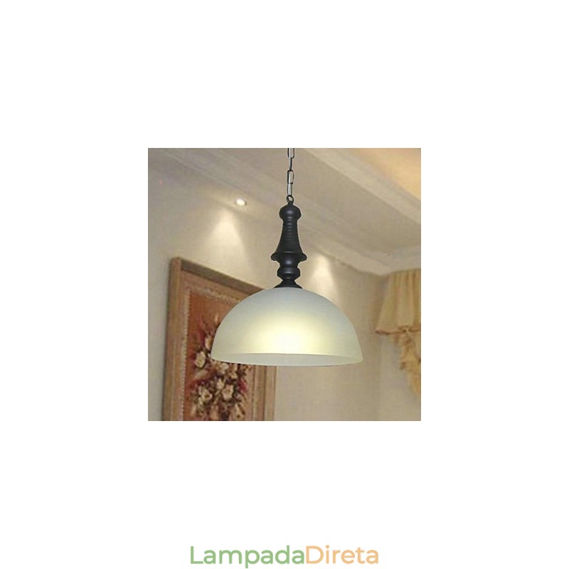 Luminária pendente de metal com pintura em estilo mini tigela clássica tradicional