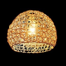 Lâmpada de teto suspensa de cabeça única moderna Rural Cany Art Woven Rattan