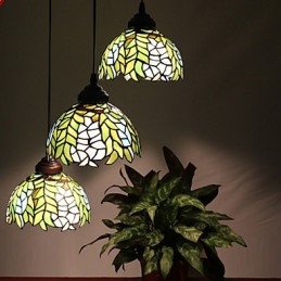 Lustre de vidro colorido de artes criativas rurais europeias que restauram formas antigas de luz de lâmpada