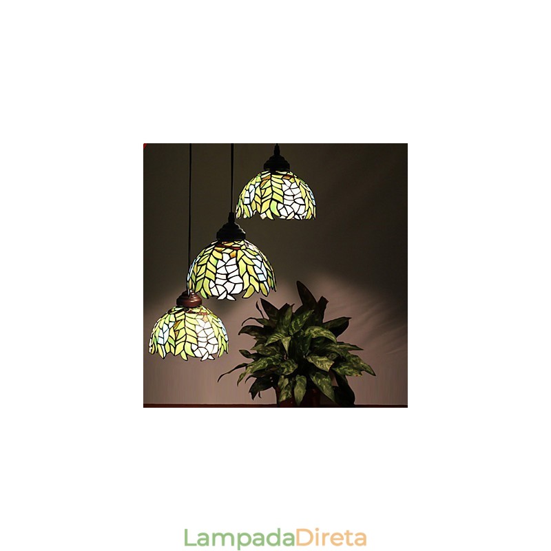 Lustre de vidro colorido de artes criativas rurais europeias que restauram formas antigas de luz de lâmpada