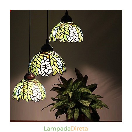 Lustre de vidro colorido de artes criativas rurais europeias que restauram formas antigas de luz de lâmpada Lustre de vidro colorido de artes criativas rurais europeias que restauram formas antigas de luz de lâmpada