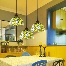Lustre de vidro colorido de artes criativas rurais europeias que restauram formas antigas de luz de lâmpada