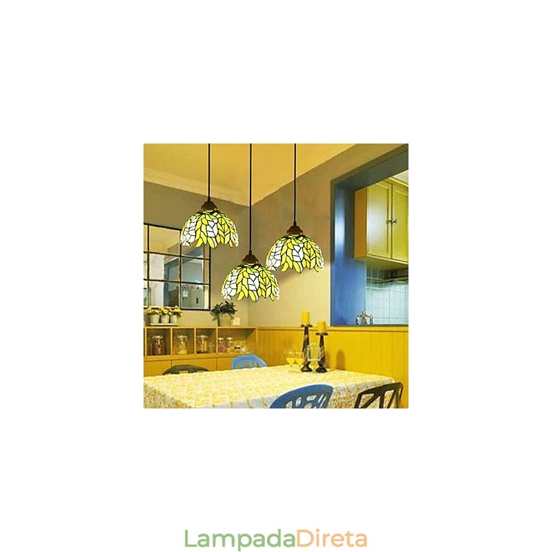 Lustre de vidro colorido de artes criativas rurais europeias que restauram formas antigas de luz de lâmpada