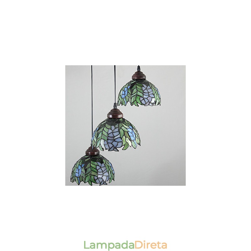Lustre de vidro colorido de artes criativas rurais europeias que restauram formas antigas de luz de lâmpada