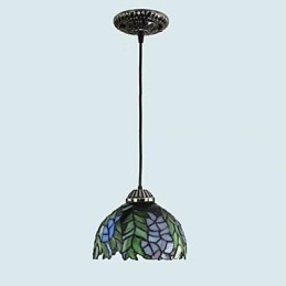 Lustre de vidro colorido de artes criativas rurais europeias que restauram formas antigas de luz de lâmpada