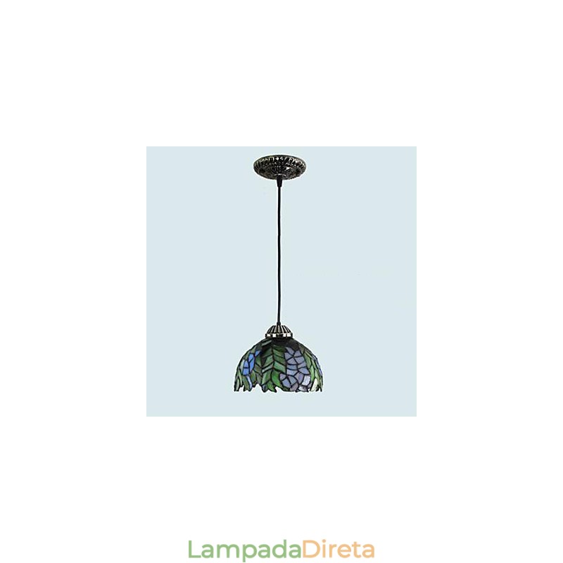Lustre de vidro colorido de artes criativas rurais europeias que restauram formas antigas de luz de lâmpada