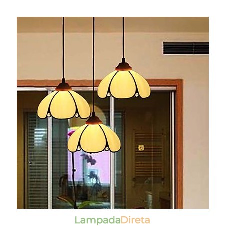 Lustre de vidro colorido de artes criativas rurais europeias que restauram formas antigas de luz de lâmpada Lustre de vidro colorido de artes criativas rurais europeias que restauram formas antigas de luz de lâmpada