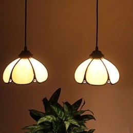 Lustre de vidro colorido de artes criativas rurais europeias que restauram formas antigas de luz de lâmpada