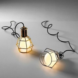 Luz pendente de metal galvanizado country para garagem