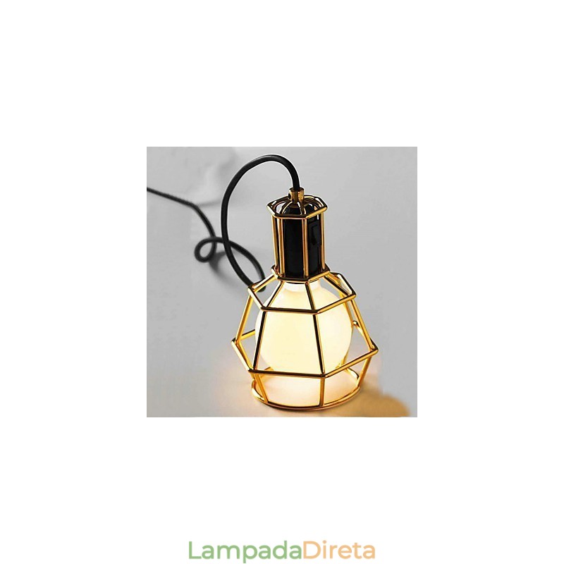 Luz pendente de metal galvanizado country para garagem