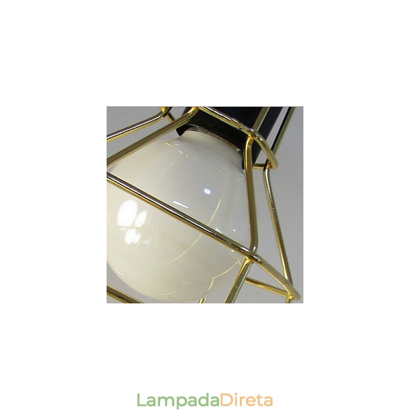 Luz pendente de metal galvanizado country para garagem