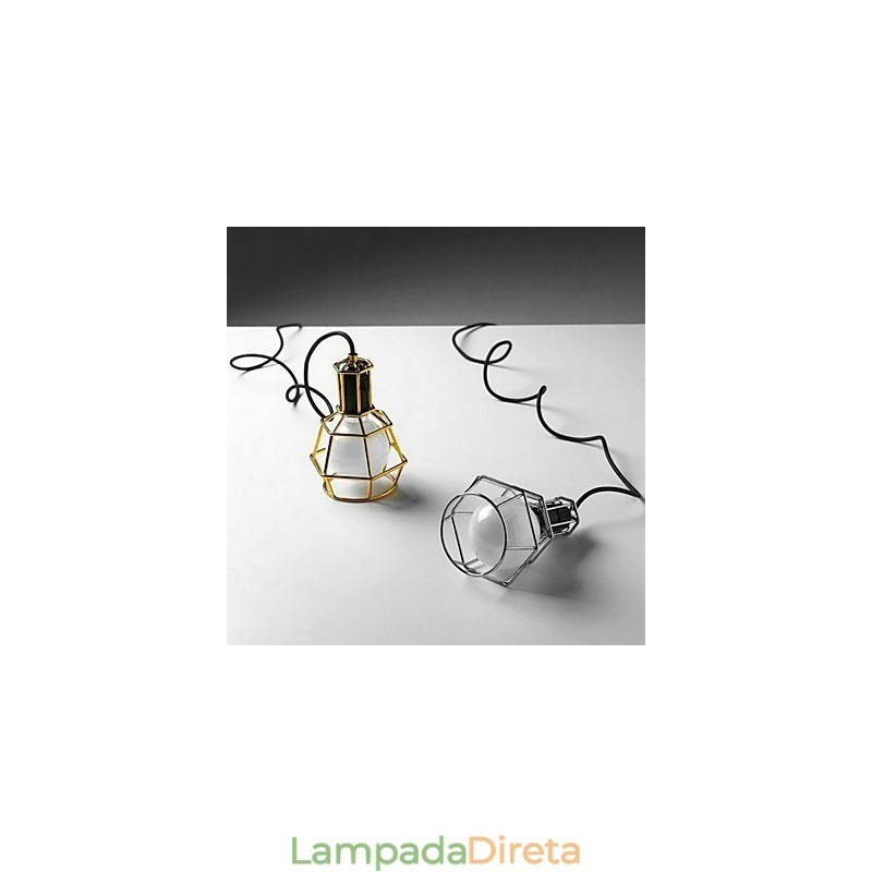 Luz pendente de metal galvanizado country para garagem