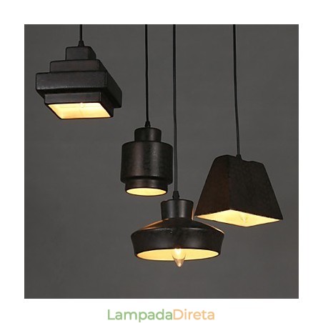 Lustre de vidro retrô americano estilo country com luz suspensa enferrujada Lustre de vidro retrô americano estilo country com luz suspensa enferrujada
