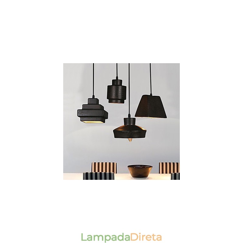 Lustre de vidro retrô americano estilo country com luz suspensa enferrujada