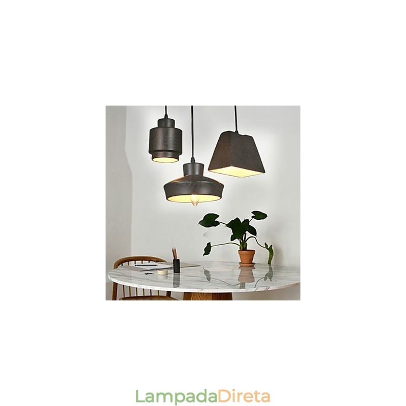 Lustre de vidro retrô americano estilo country com luz suspensa enferrujada
