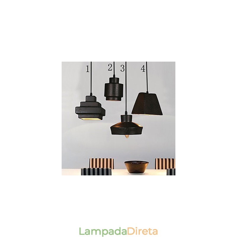 Lustre de vidro retrô americano estilo country com luz suspensa enferrujada