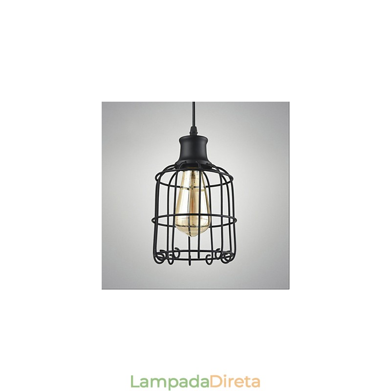 Edison Vintage Light Luminária pendente Lustre Gaiola Abajur