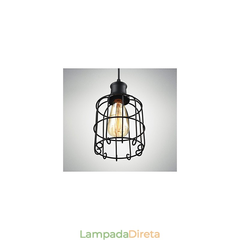 Edison Vintage Light Luminária pendente Lustre Gaiola Abajur