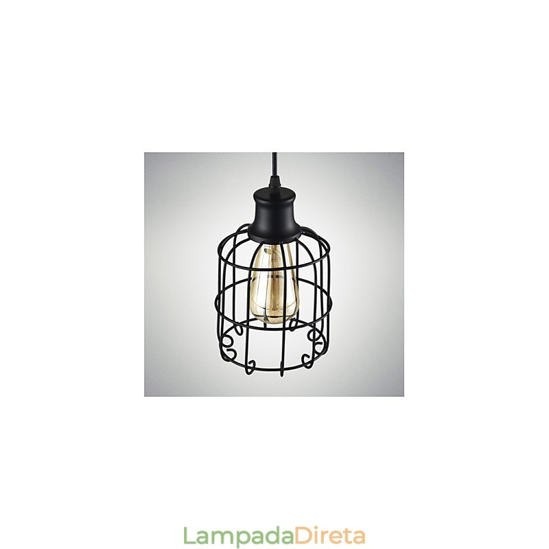 Edison Vintage Light Luminária pendente Lustre Gaiola Abajur