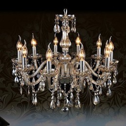 Lustre de cristal de luxo com 10 luzes, cor conhaque, lustre de cristal K9