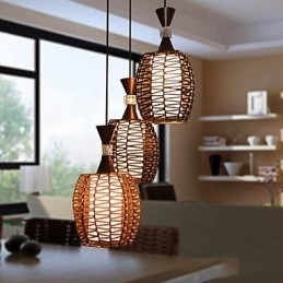 Cany Art Weaving Lâmpada de luz suspensa contraída clássica