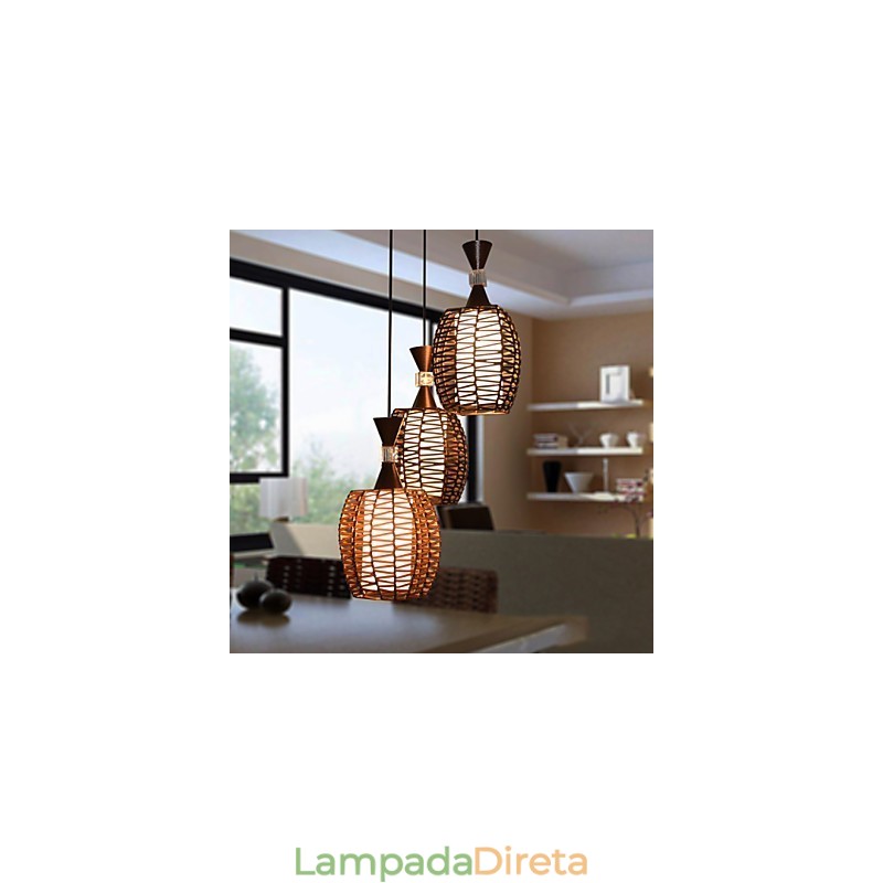 Cany Art Weaving Lâmpada de luz suspensa contraída clássica