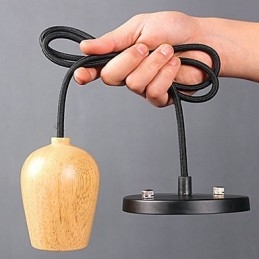 Pingente de madeira estilo country mini outros luz de garagem de bambu