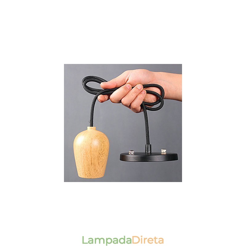 Pingente de madeira estilo country mini outros luz de garagem de bambu