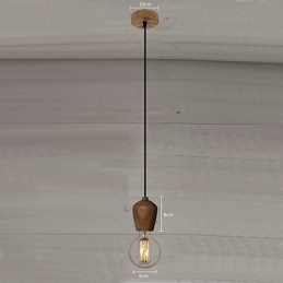 Pingente de madeira estilo country mini outros luz de garagem de bambu