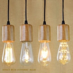 Luzes Pendentes Tradicionais Clássico Vintage Retro Country Garagem Madeira Bambu